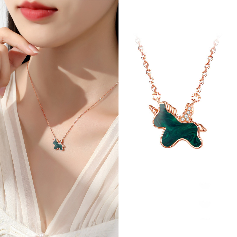 守護獨角獸 · 孔雀石項鍊 | 紀念日禮物推薦