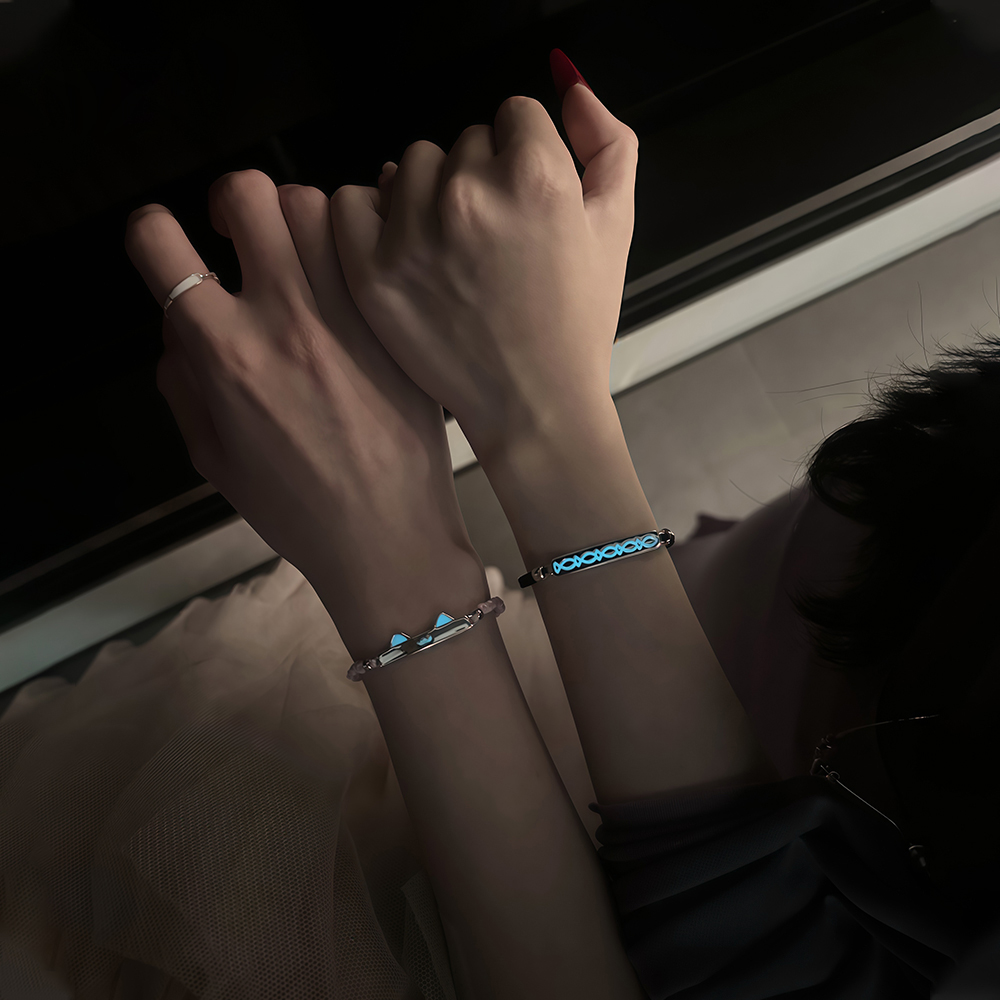 貓魚之戀 · 夜光純銀情侶手繩 | 情侶禮物