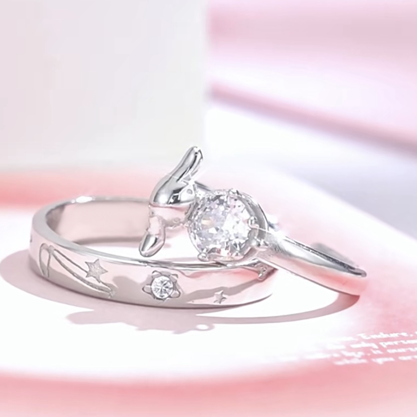 情緣大耳狗 · S925銀情侶對戒 | 生日禮物推薦 