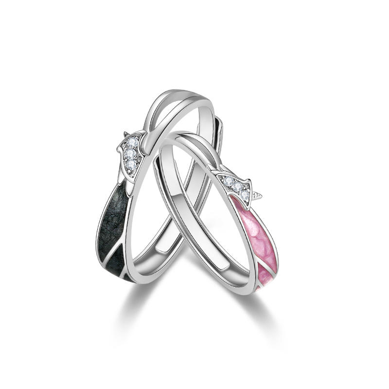 獨角獸 · 冷琺瑯可刻字情侶對戒 | 情侶週年禮物