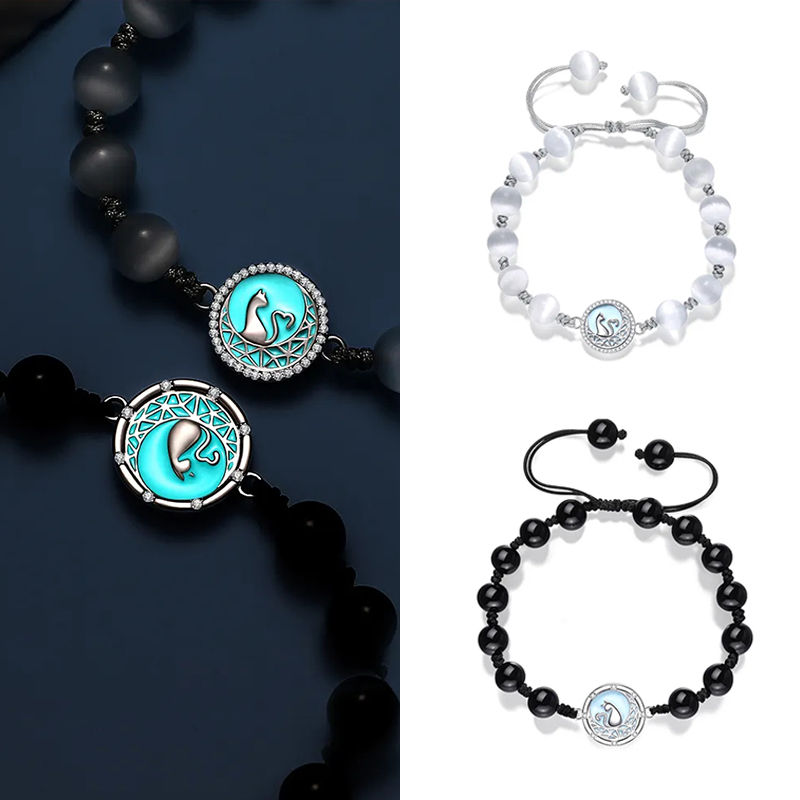 月伴貓 · 夜光串珠情侶手繩 | 情侶紀念日禮物