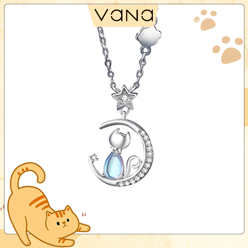 月亮貓咪 月光石項鍊/手鍊/耳釘 | 女朋友週年禮物 
