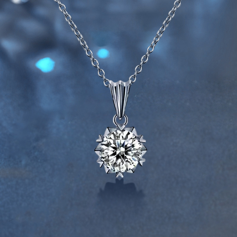 浪漫情緣 · 莫桑石鑽石雪花女生項鍊 | 女友生日禮物 