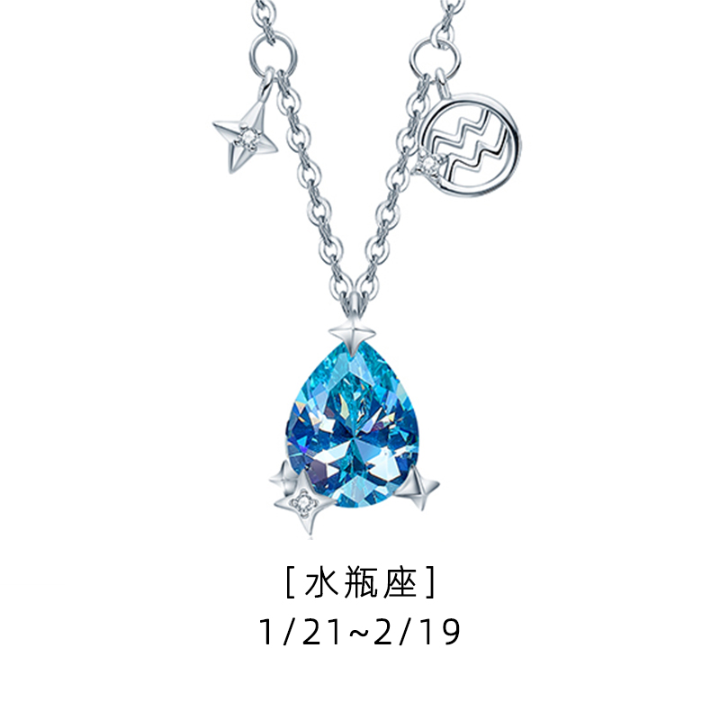 「水瓶座」星座符號 · 十二星辰石項鍊 | 女友生日禮物 