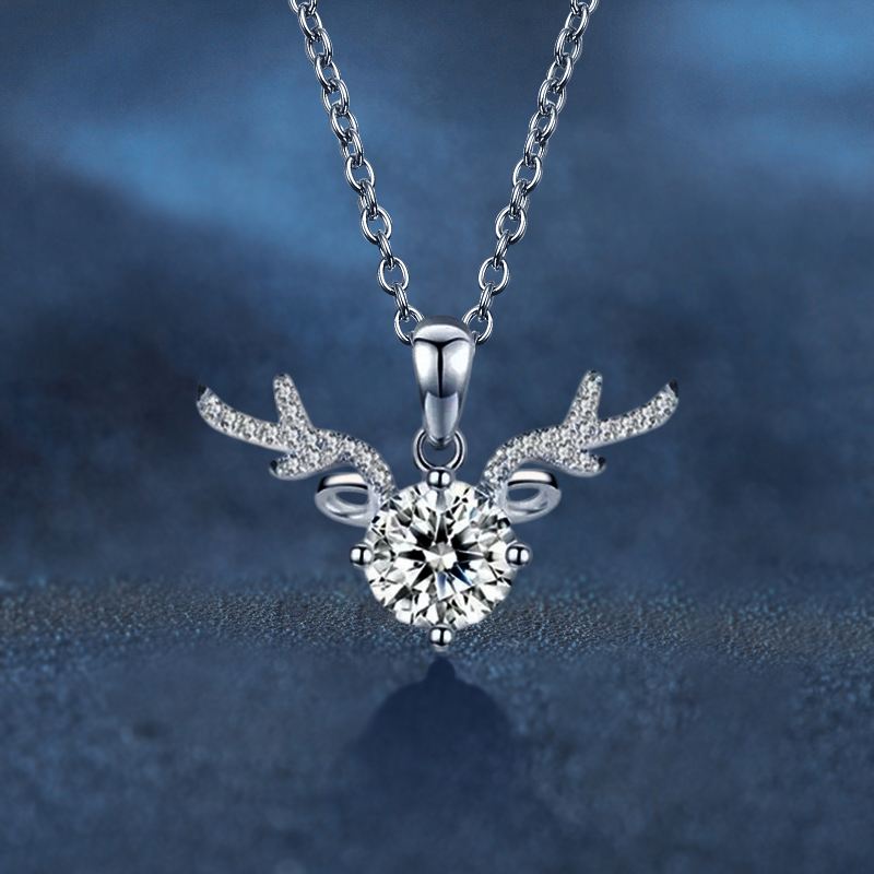 一鹿有你 · 莫桑石鑽石女生項鍊 | 情侶週年禮物 