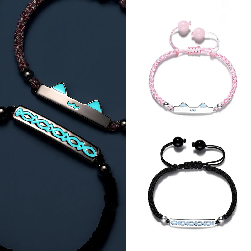 貓魚之戀 · 夜光純銀情侶手繩 | 情侶禮物推薦