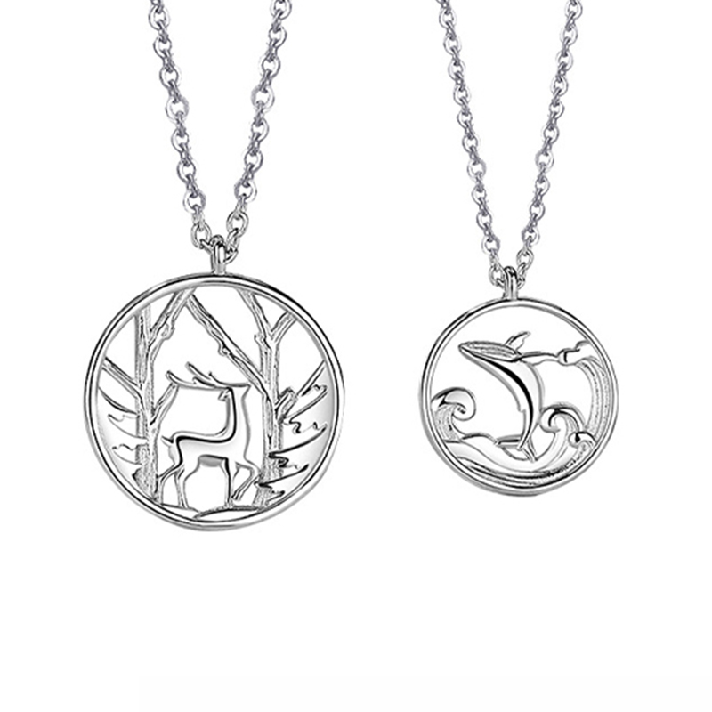 S925純銀 · 鯨與鹿情侶項鍊 | 可客製化飾品 