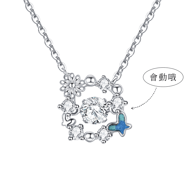 靈動夢蝶 · S925銀鋯石項鍊推薦 | 女朋友禮物 
