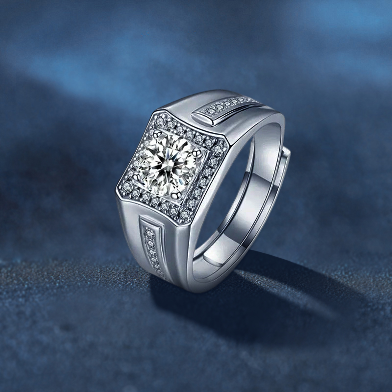 果敢 · 莫桑鑽滿鑽男生戒指 | 交往紀念日禮物 