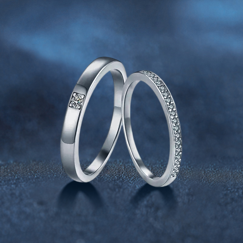 簡約小清新 · 莫桑鑽結婚戒指 | S925純銀 