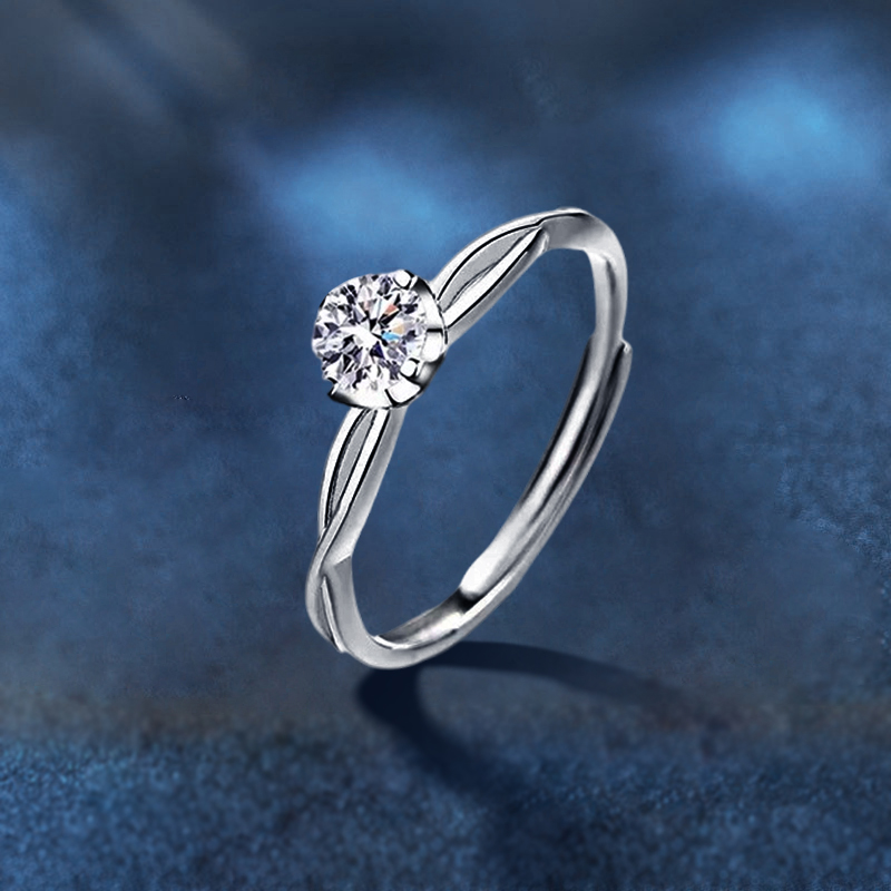 一心一意 · S999足銀莫桑鑽戒 | 週年禮物 