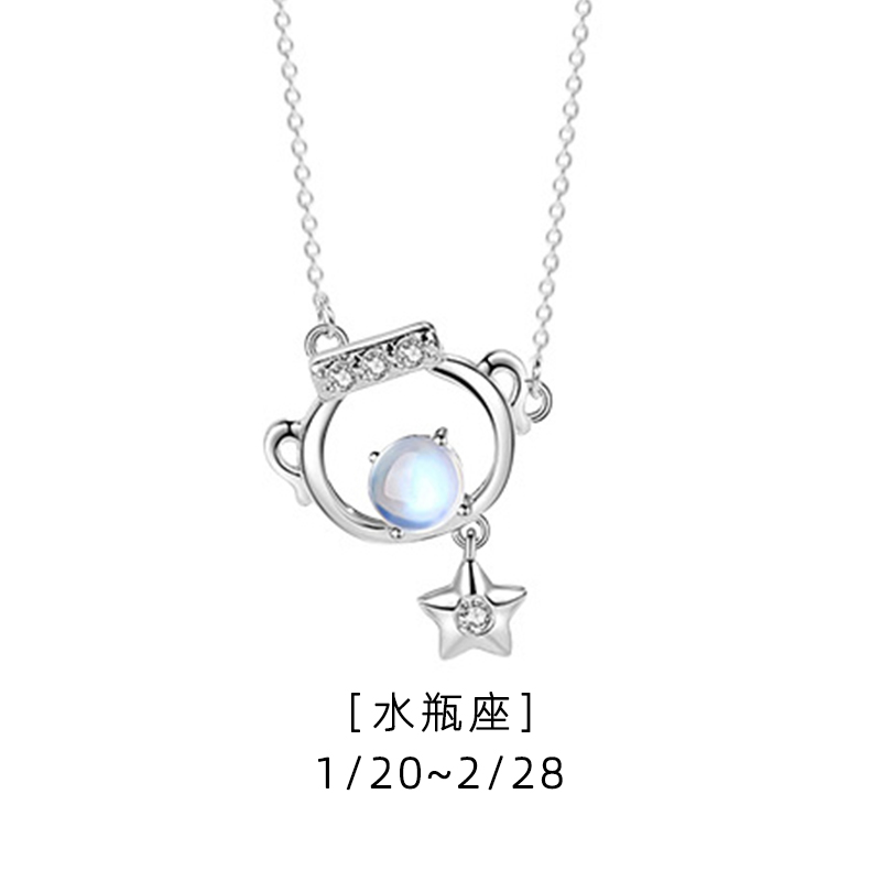 風象星座 · 水瓶座月光石項鍊 | 生日禮物 