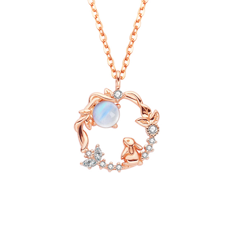 仙蹤望月兔 · S925純銀月光石項鍊 | 畢業禮物推薦 