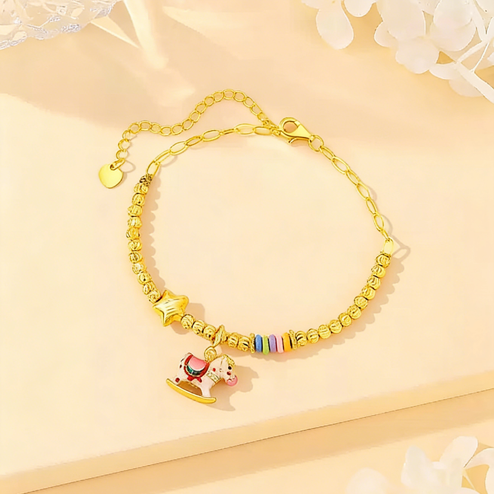 木馬星星・ S925純銀琺瑯手鍊 | 女友禮物推薦