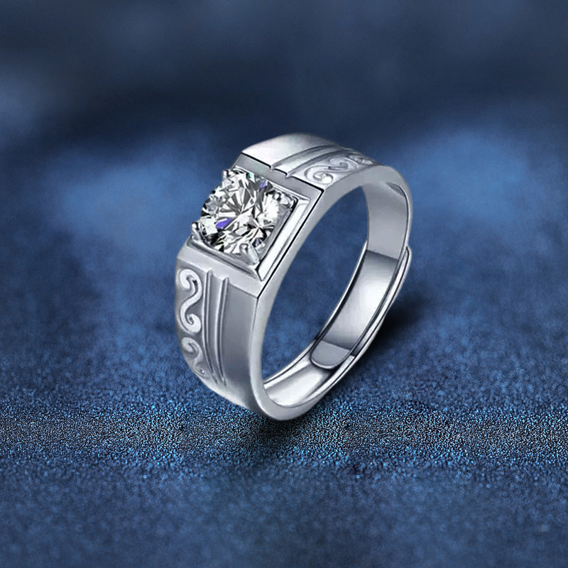 極致的紳士龍紋 · 莫桑鑽男士戒指 | 紀念日禮物 