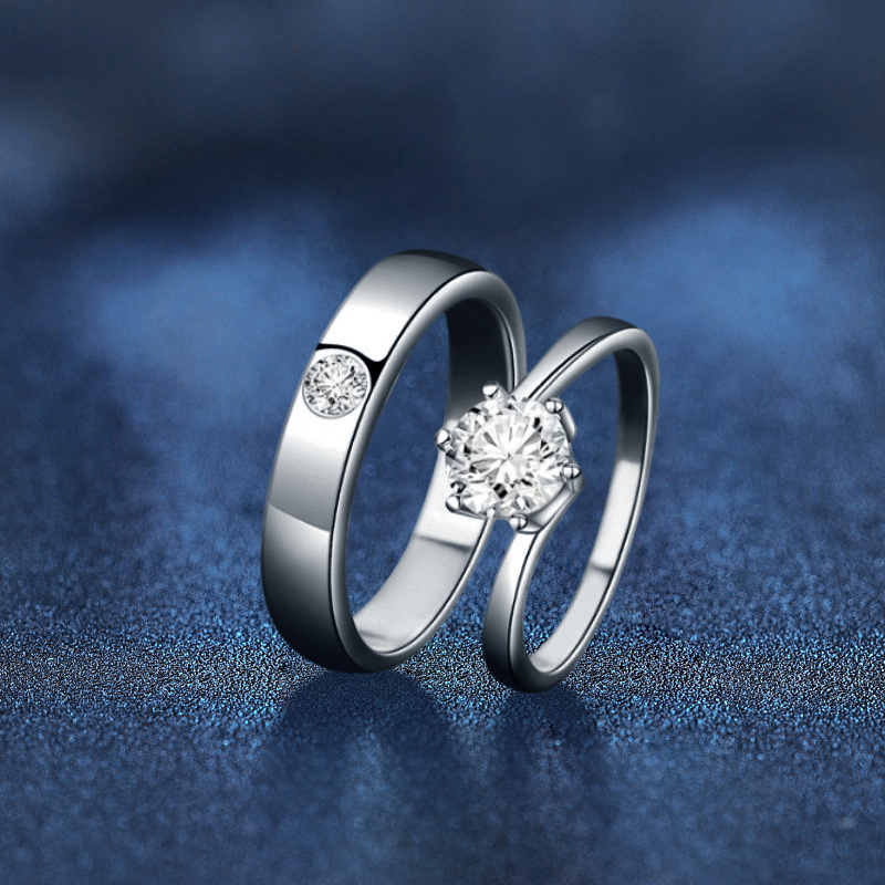 一心一意 · 一克拉莫桑鑽求婚戒指 | 情侶禮物一對 