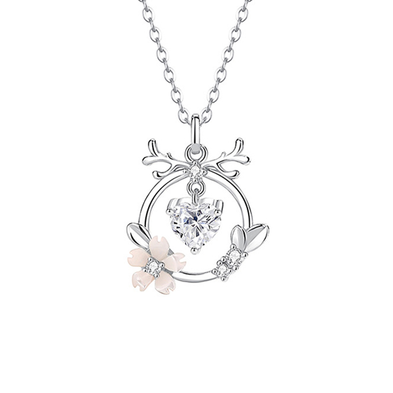 靈動小鹿 · 白貝鋯石項鍊 | 女友生日禮物  