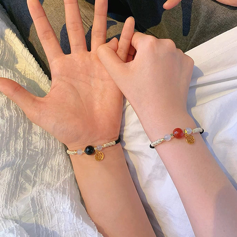 轉運小福珠 · 瑪瑙情侶手繩 | 手工編織可客製 