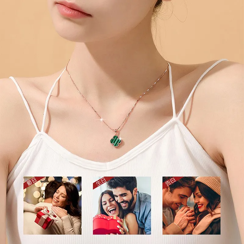 幸運四葉草 · 孔雀石雙層純銀手鍊 | 情侶紀念禮物 