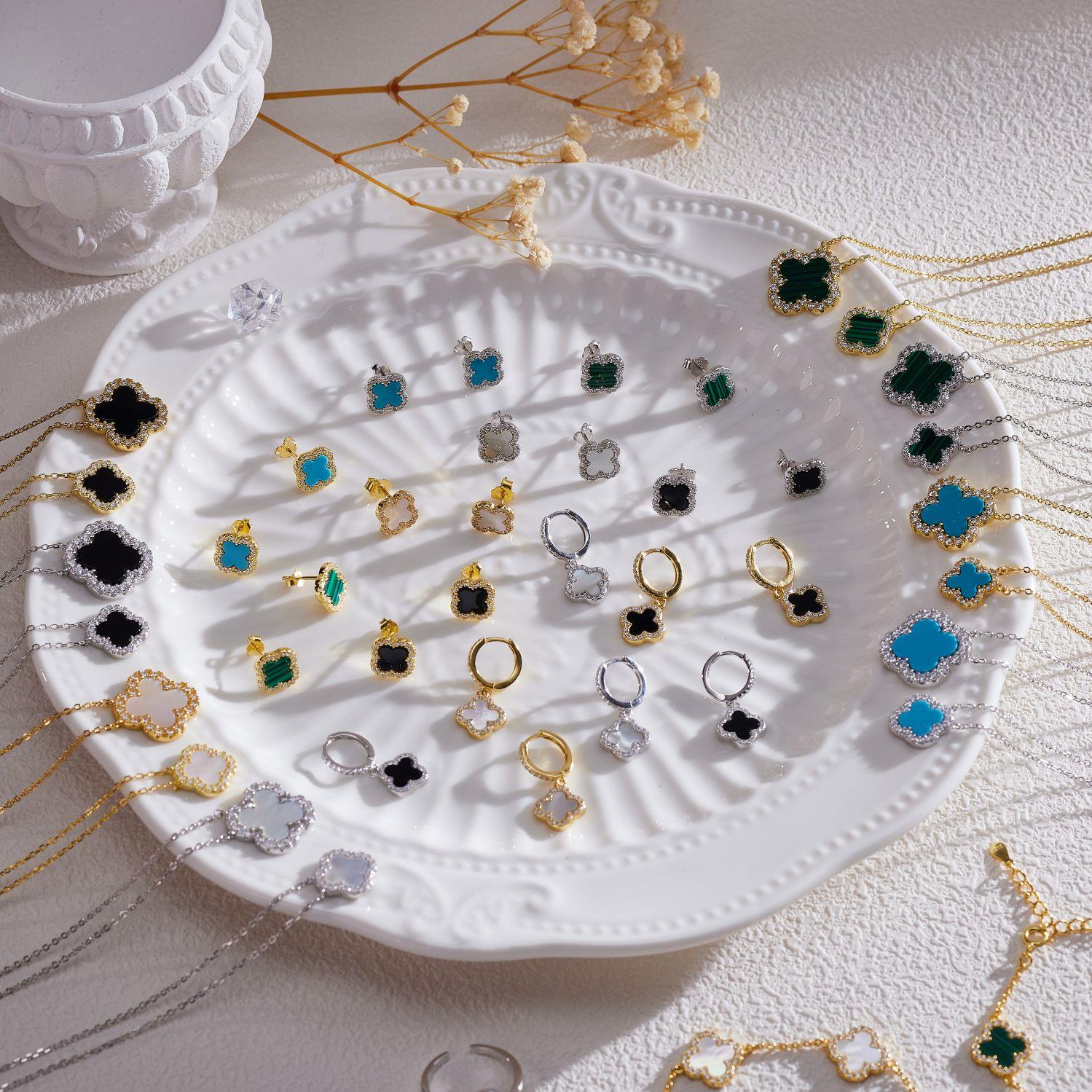 綺葉流輝 · S925純銀幸運草耳環 | 送女友禮物推薦