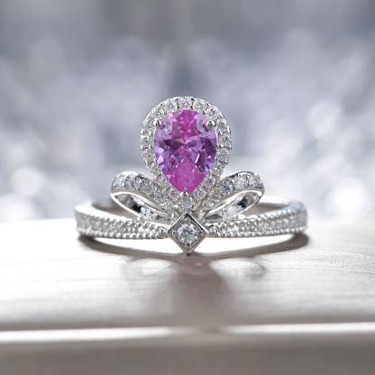 女王皇冠 · 彩色藍寶石戒指 | 求婚女生戒指
