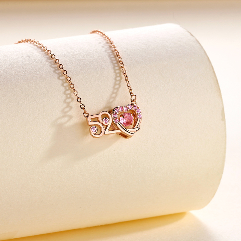 心動520 · 跳動粉色鋯石項鍊 | 女朋友生日禮物 
