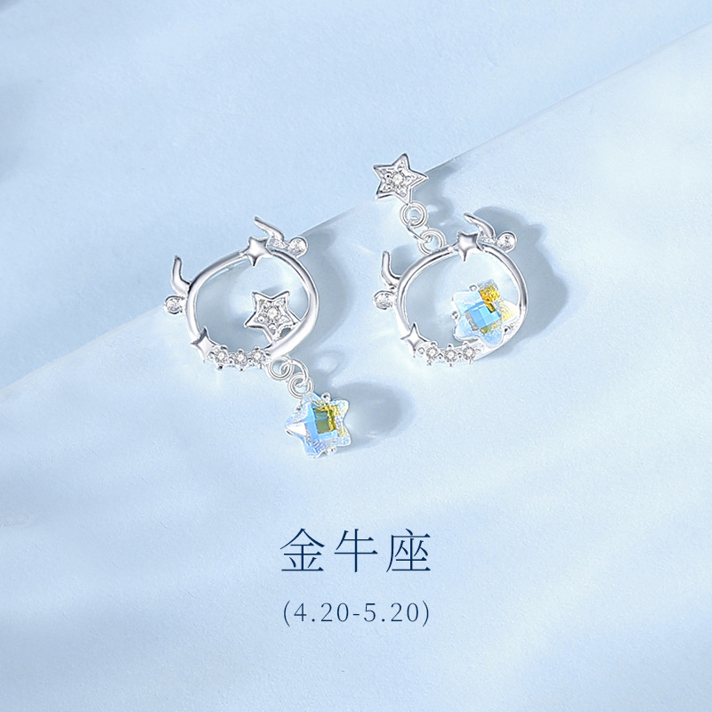 十二星座 · 月光石純銀耳釘 | 生日禮物