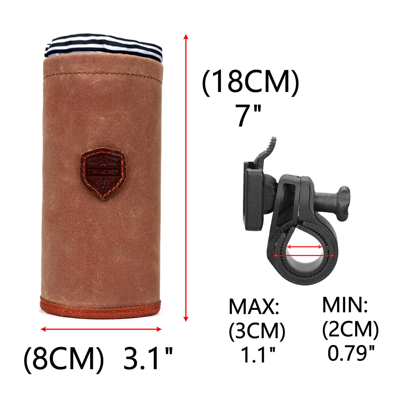 TOURBON Vintage Canvas Bike Cup Holder Handlebar
