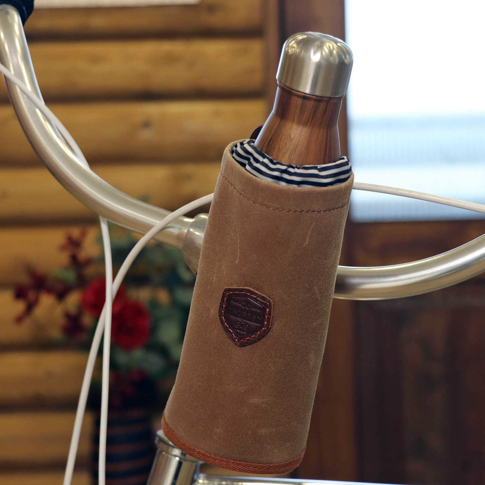 TOURBON Vintage Canvas Bike Cup Holder Handlebar