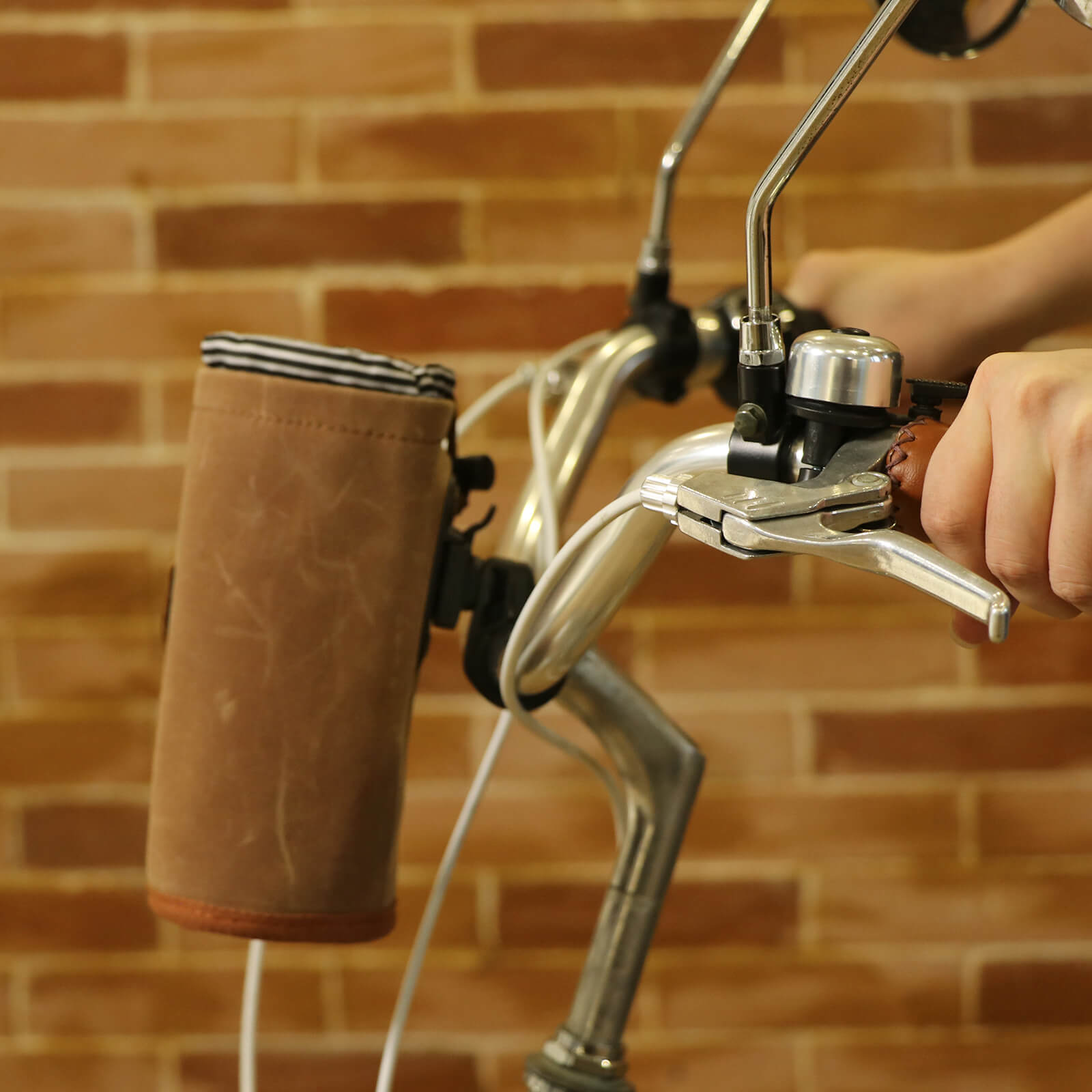 TOURBON Vintage Canvas Bike Cup Holder Handlebar