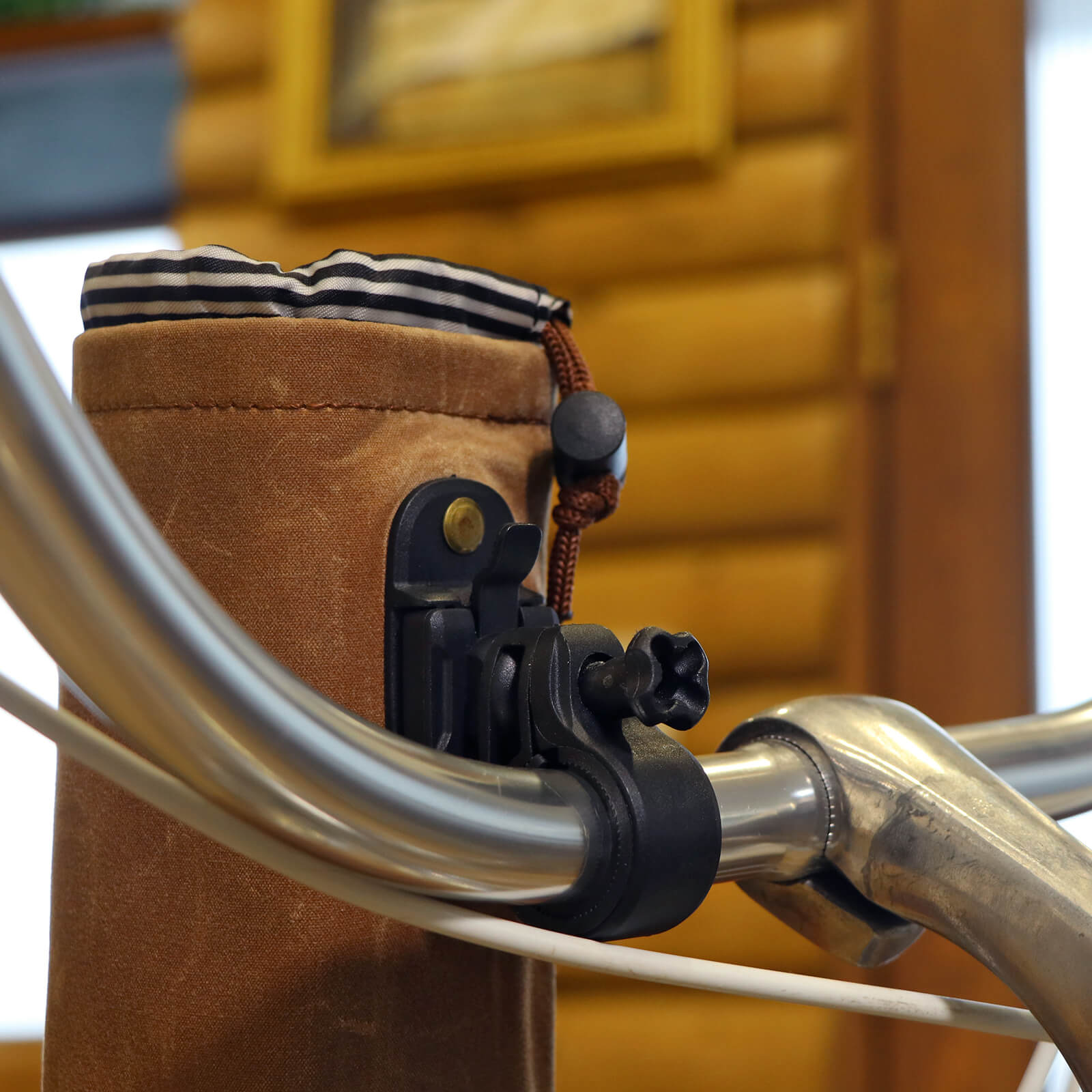 TOURBON Vintage Canvas Bike Cup Holder Handlebar