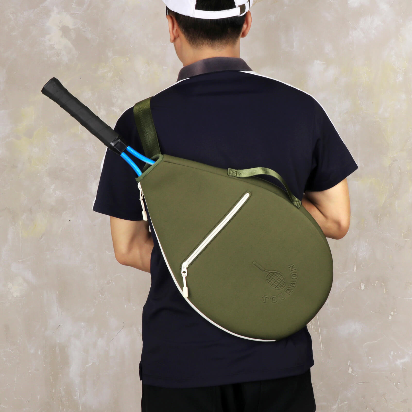 TOURBON Neoprene Tennis Bag Lightweight Badminton Squash Racquets Cover Sling Bag 