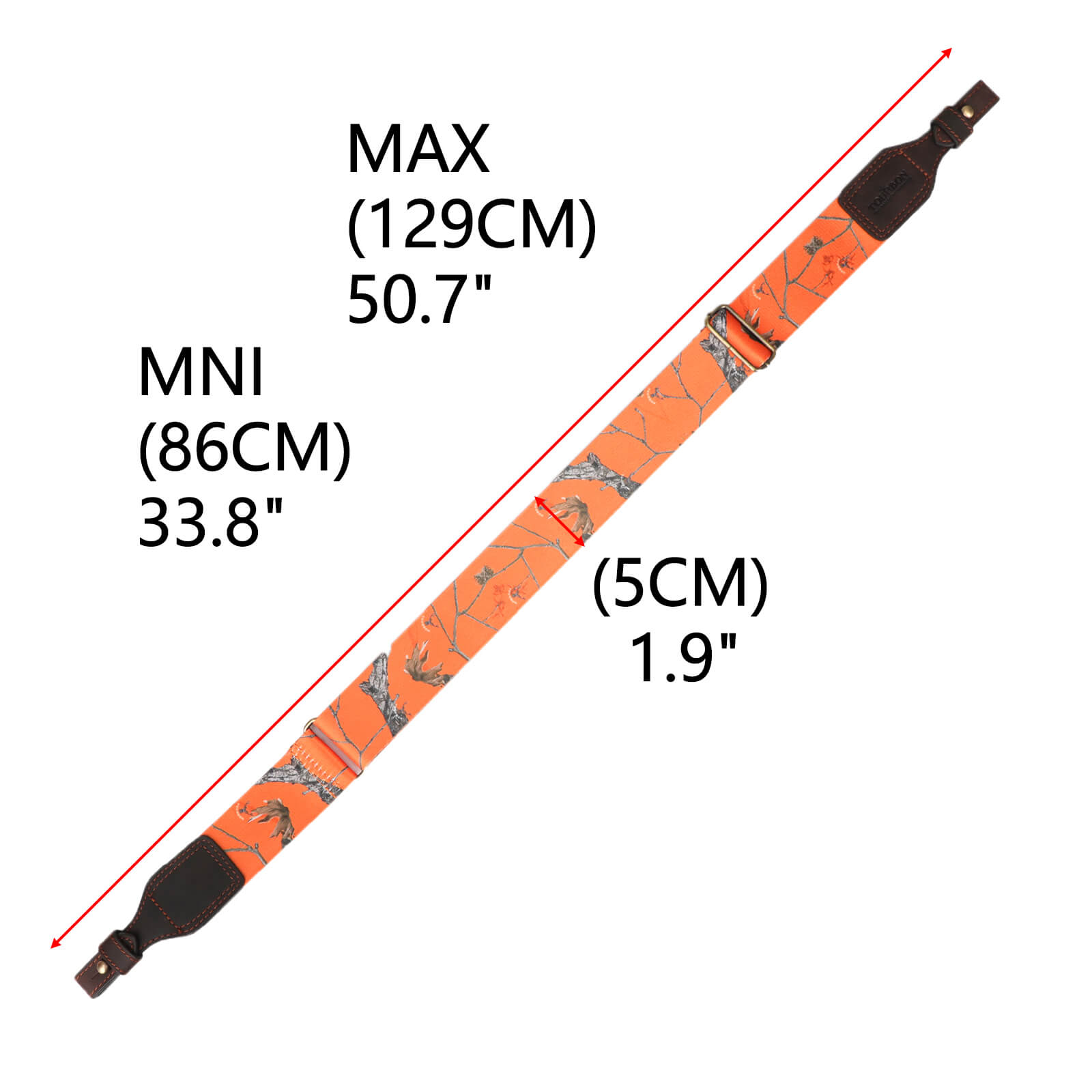 TOURBON Hunting Sling 2" Cotton Webbing and Genuine Leather