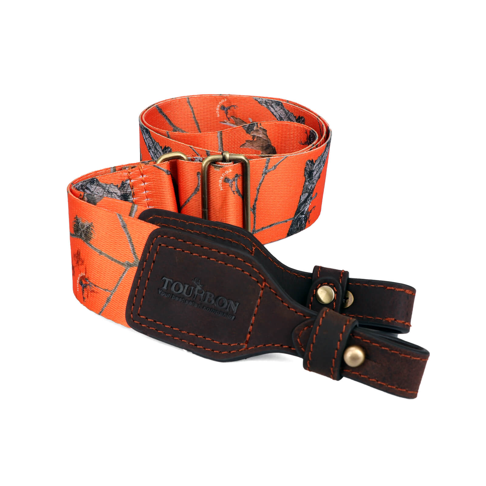 TOURBON Hunting Sling 2" Cotton Webbing and Genuine Leather