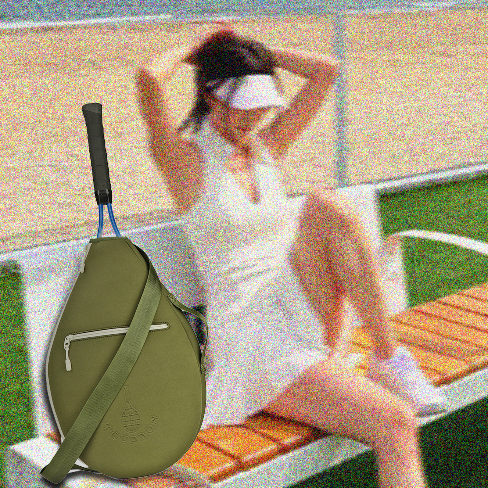 TOURBON Neoprene Tennis Bag Lightweight Badminton Squash Racquets Cover Sling Bag 