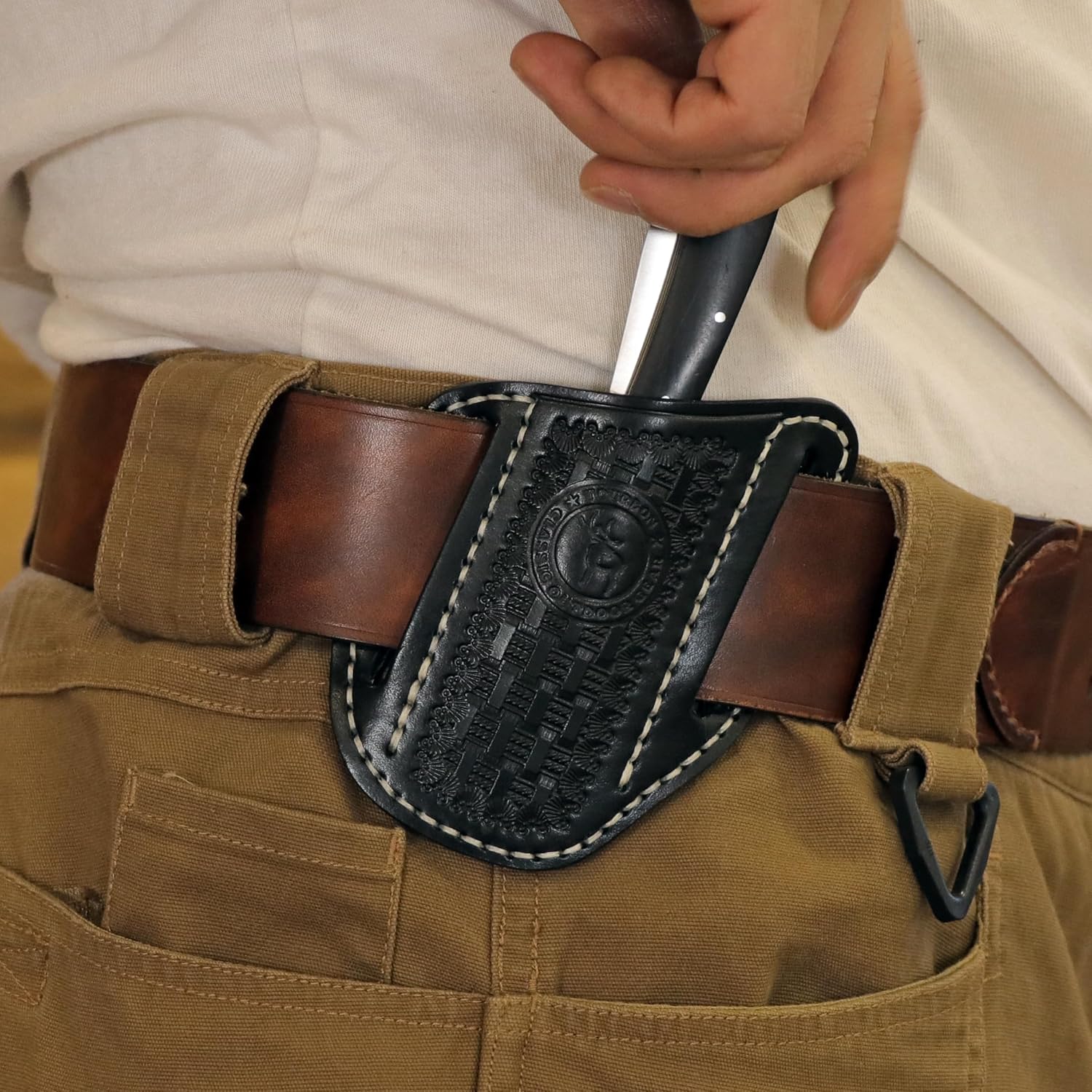 edc leather knife sheath