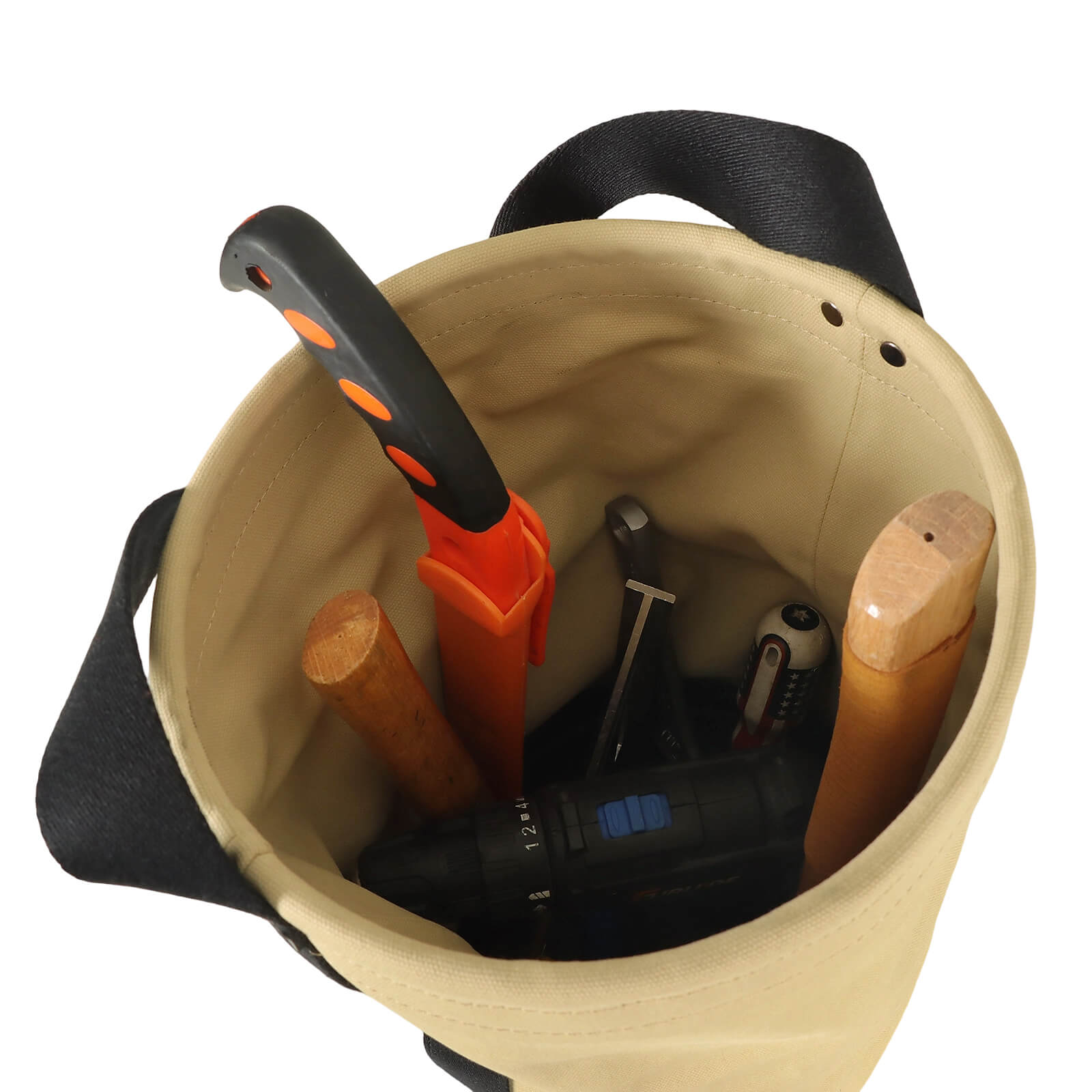 Canvas Tool Bucket with Plastic Bottom & Drain Holes