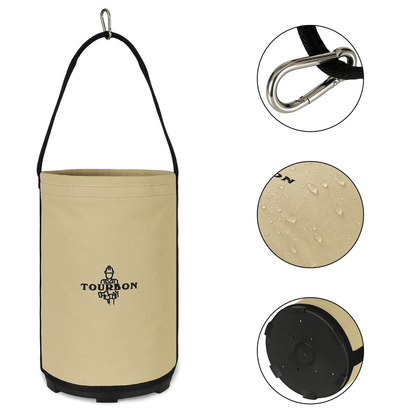 Canvas Tool Bucket with Plastic Bottom & Drain Holes