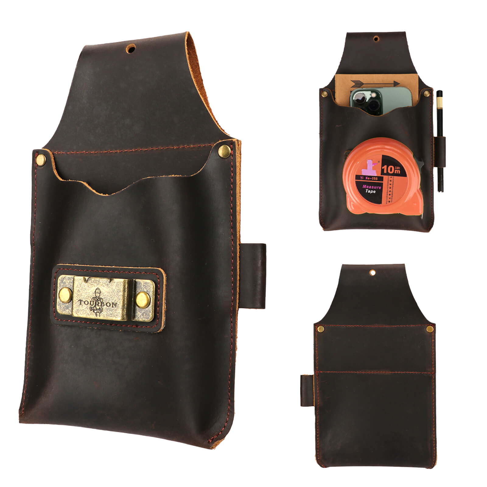 Tourbon Leather Carpenter's Belt Pouch