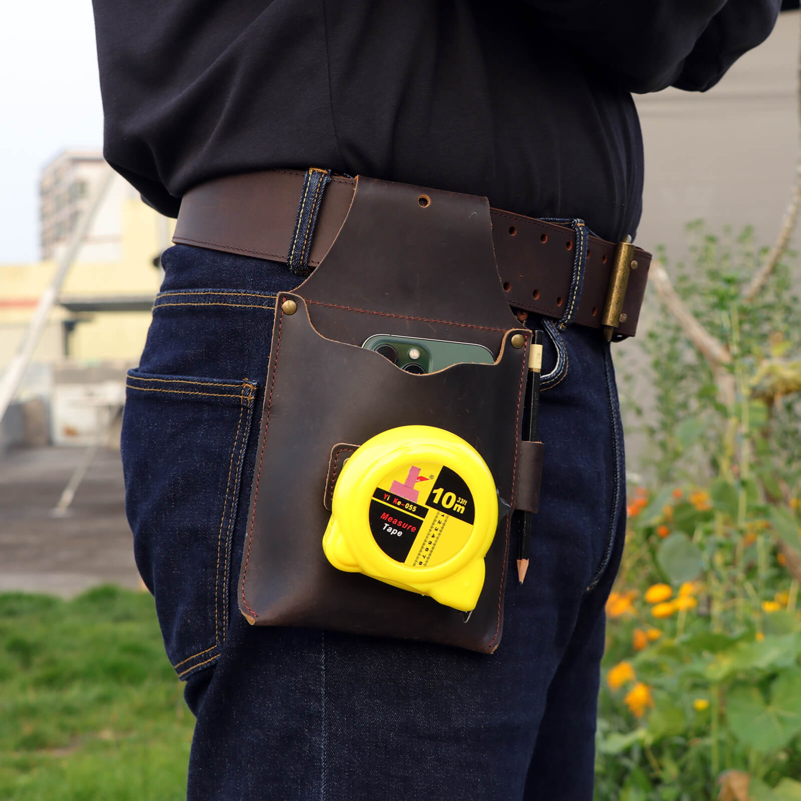 Tourbon Leather Carpenter's Belt Pouch