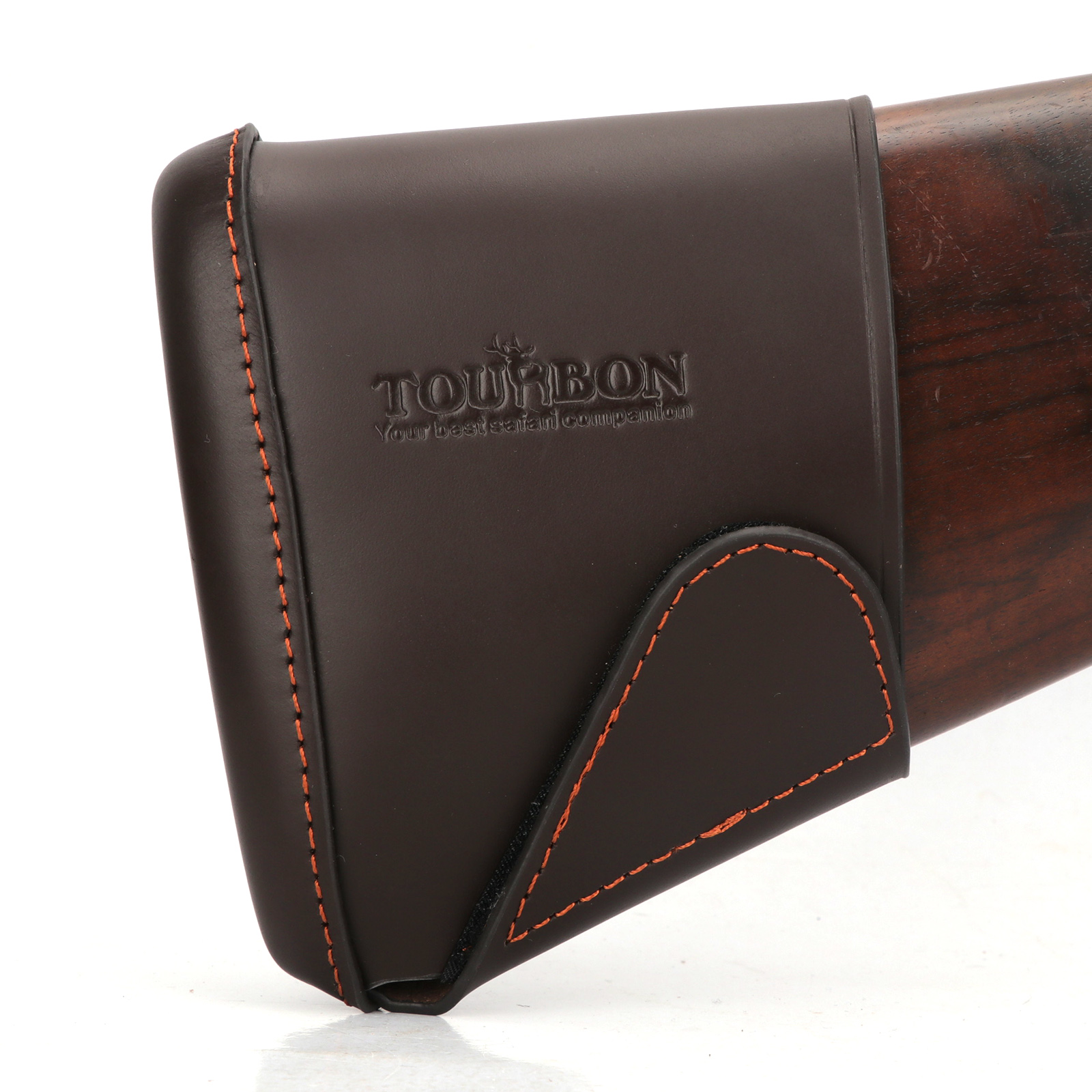 TOURBON Vintage Leather Buttstock Extension Slip On Recoil Pad