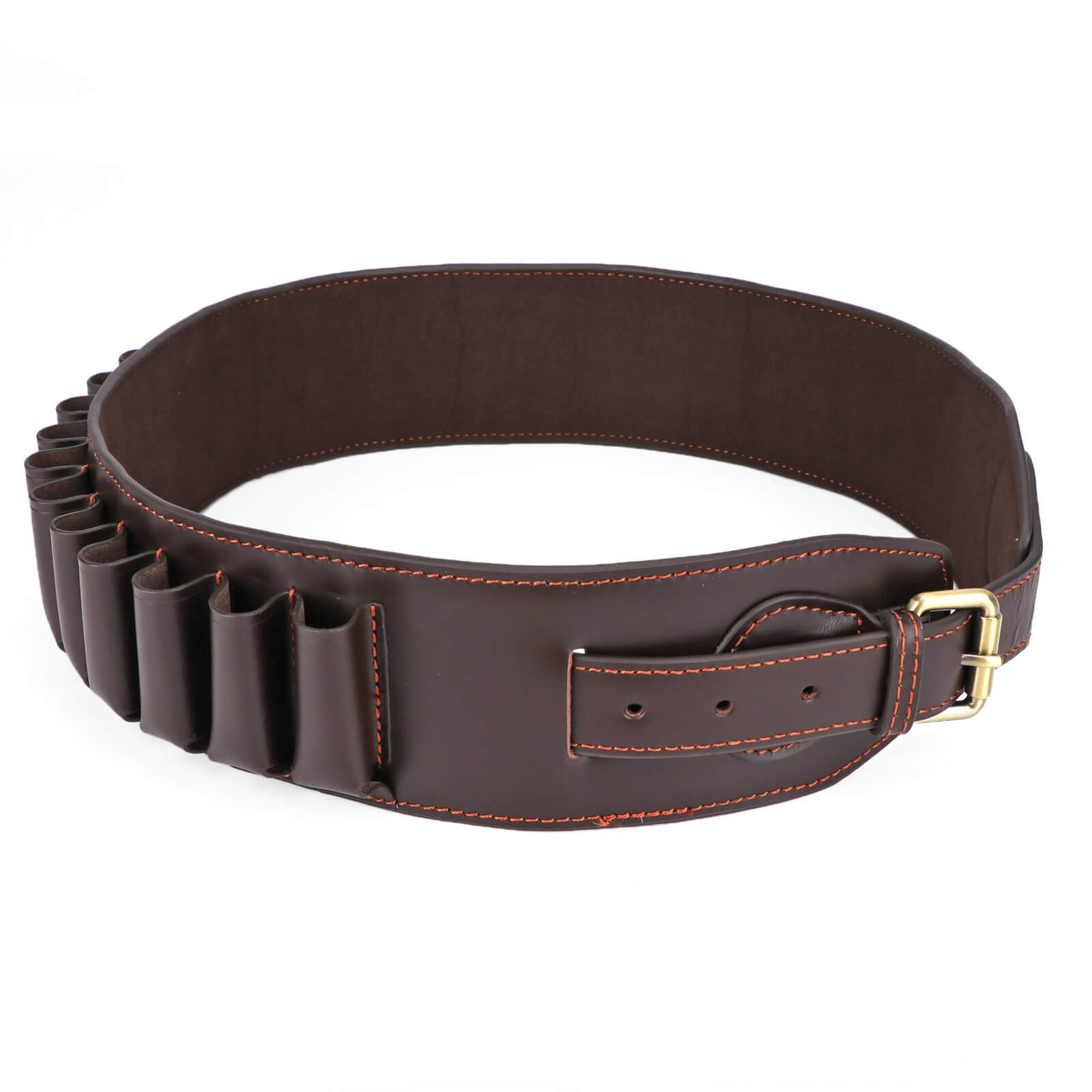 TOURBON Genuine Leather Shot Shell Belt - 12 Gauge