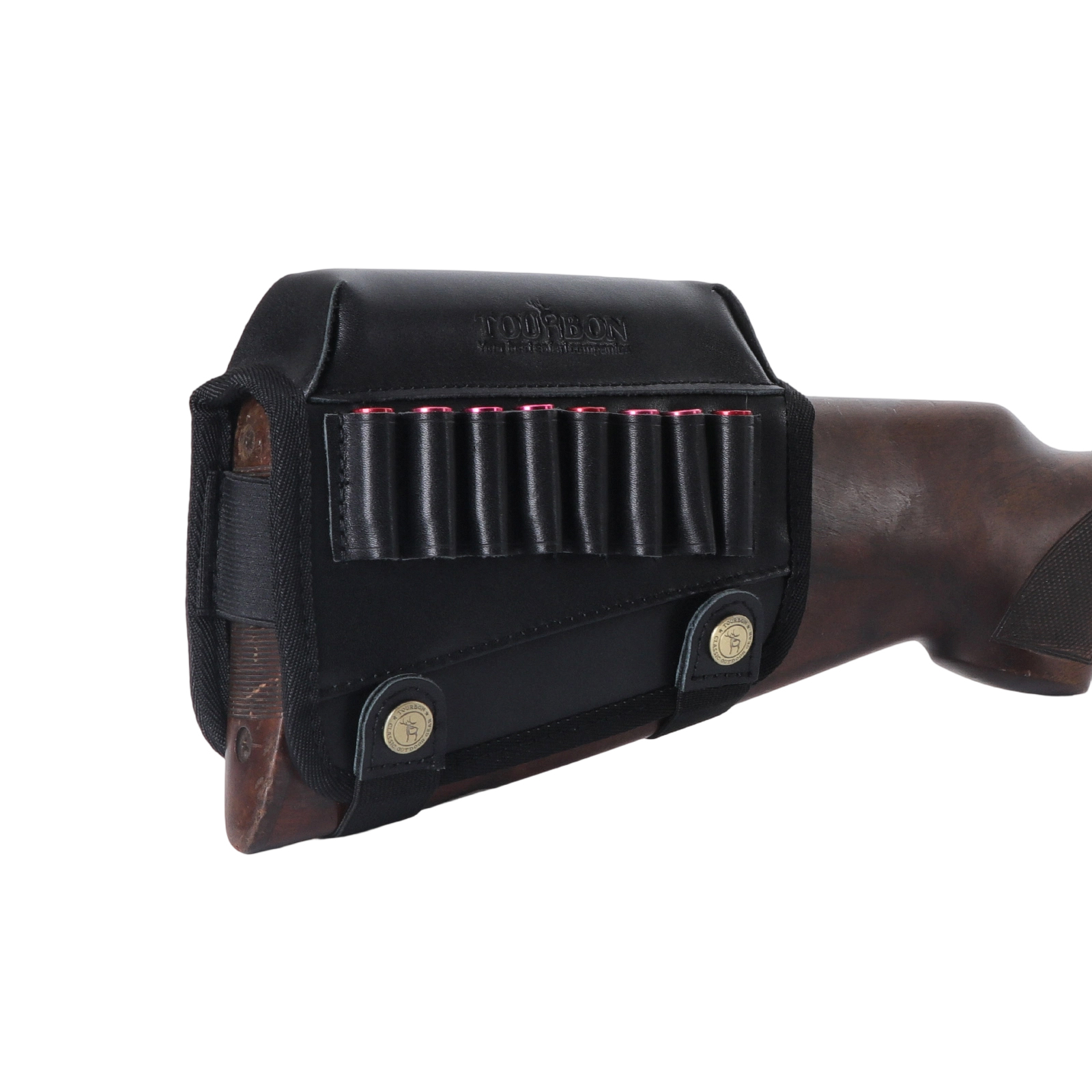 Tourbon Leather Gun Buttstock Cheek Rest Cartridge Holder (Random Color)
