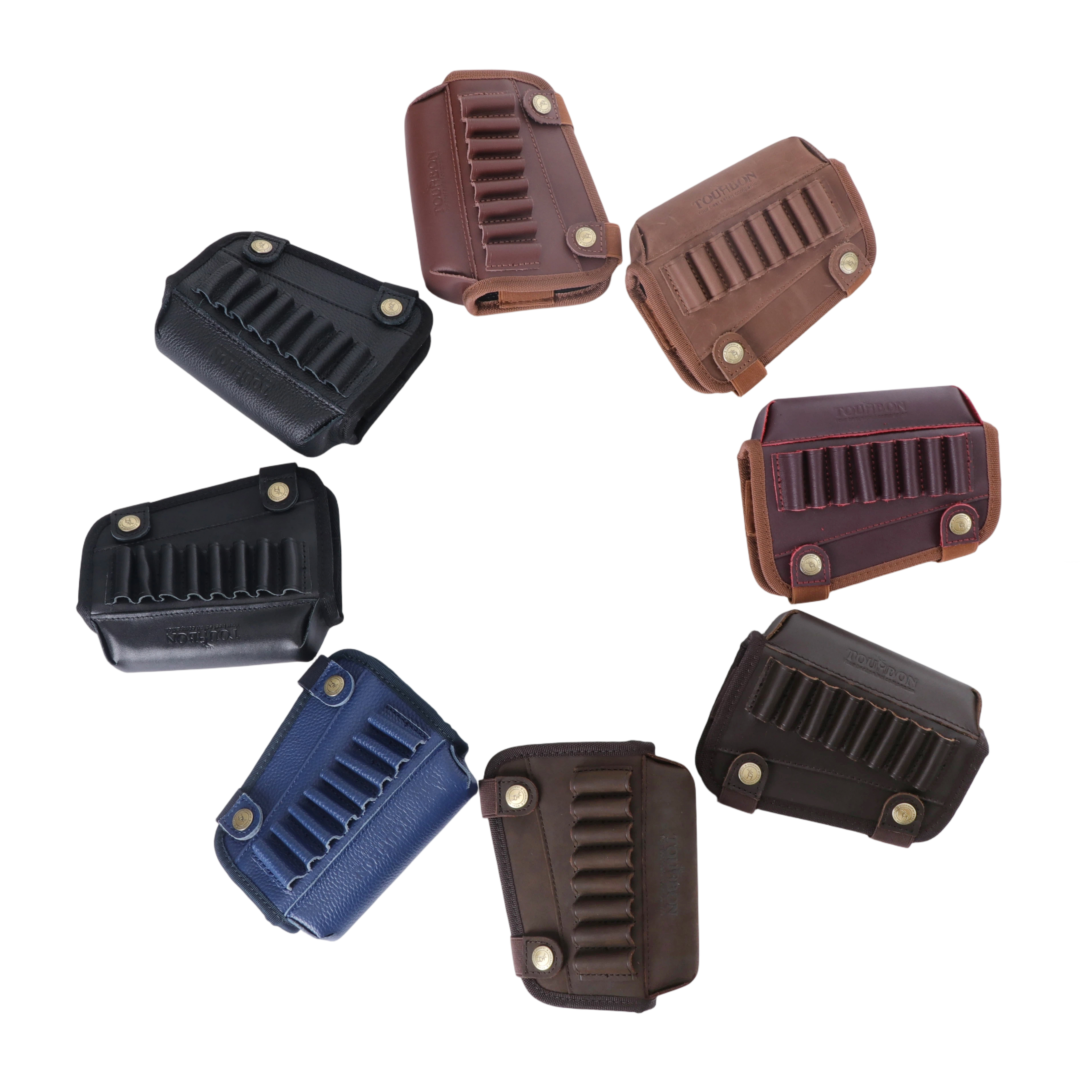 Tourbon Leather Gun Buttstock Cheek Rest Cartridge Holder (Random Color)