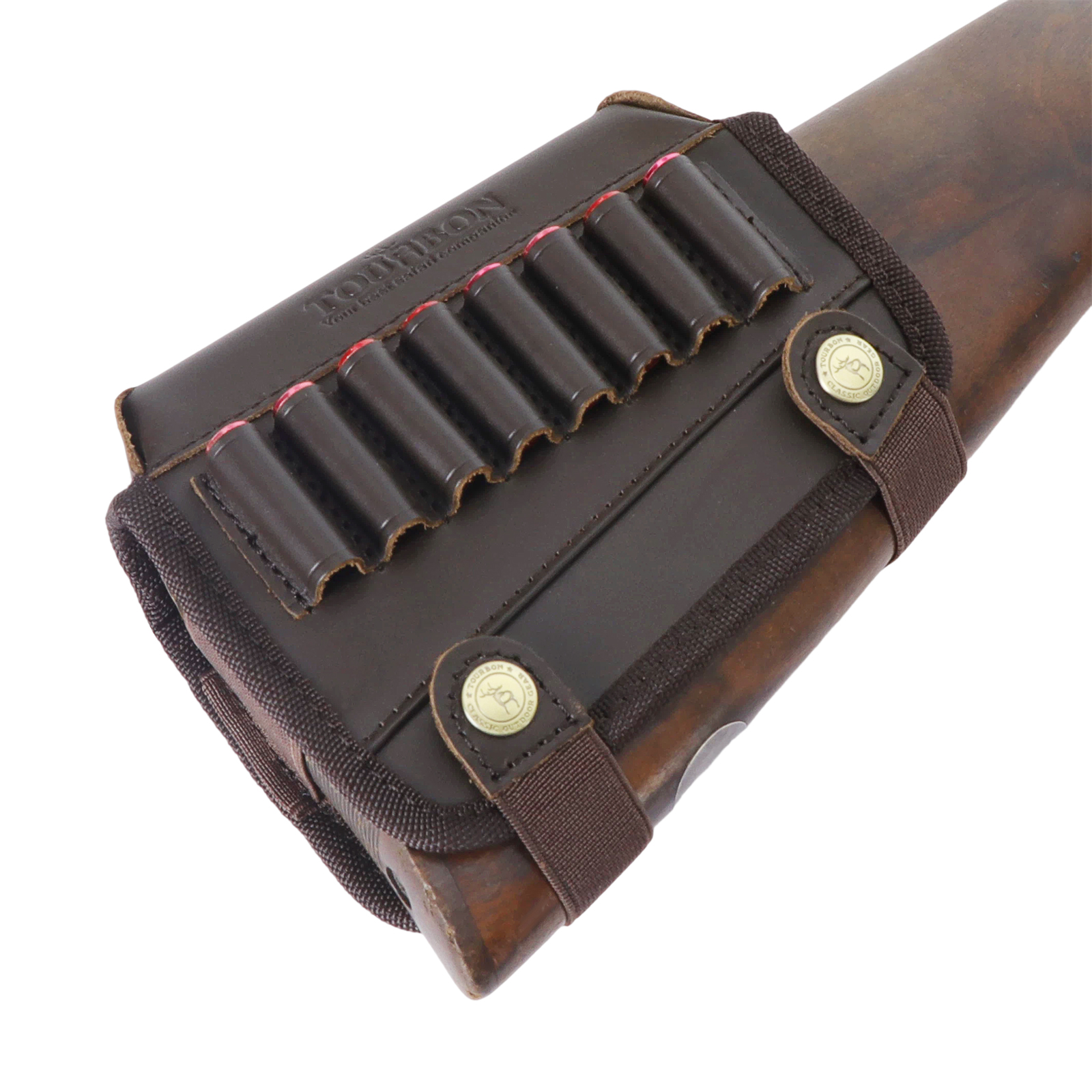 Tourbon Leather Gun Buttstock Cheek Rest Cartridge Holder (Random Color)