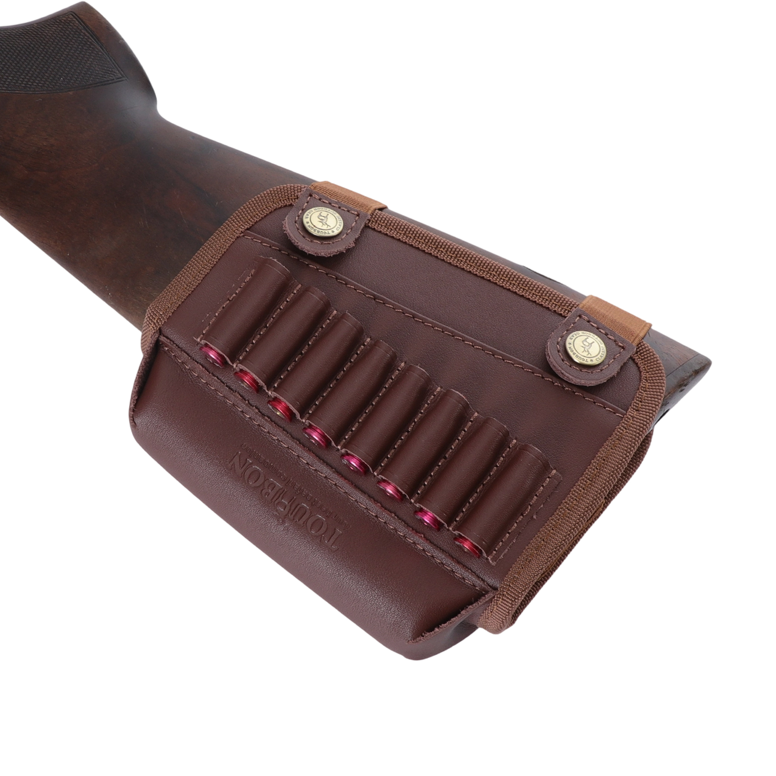 Tourbon Leather Gun Buttstock Cheek Rest Cartridge Holder (Random Color)