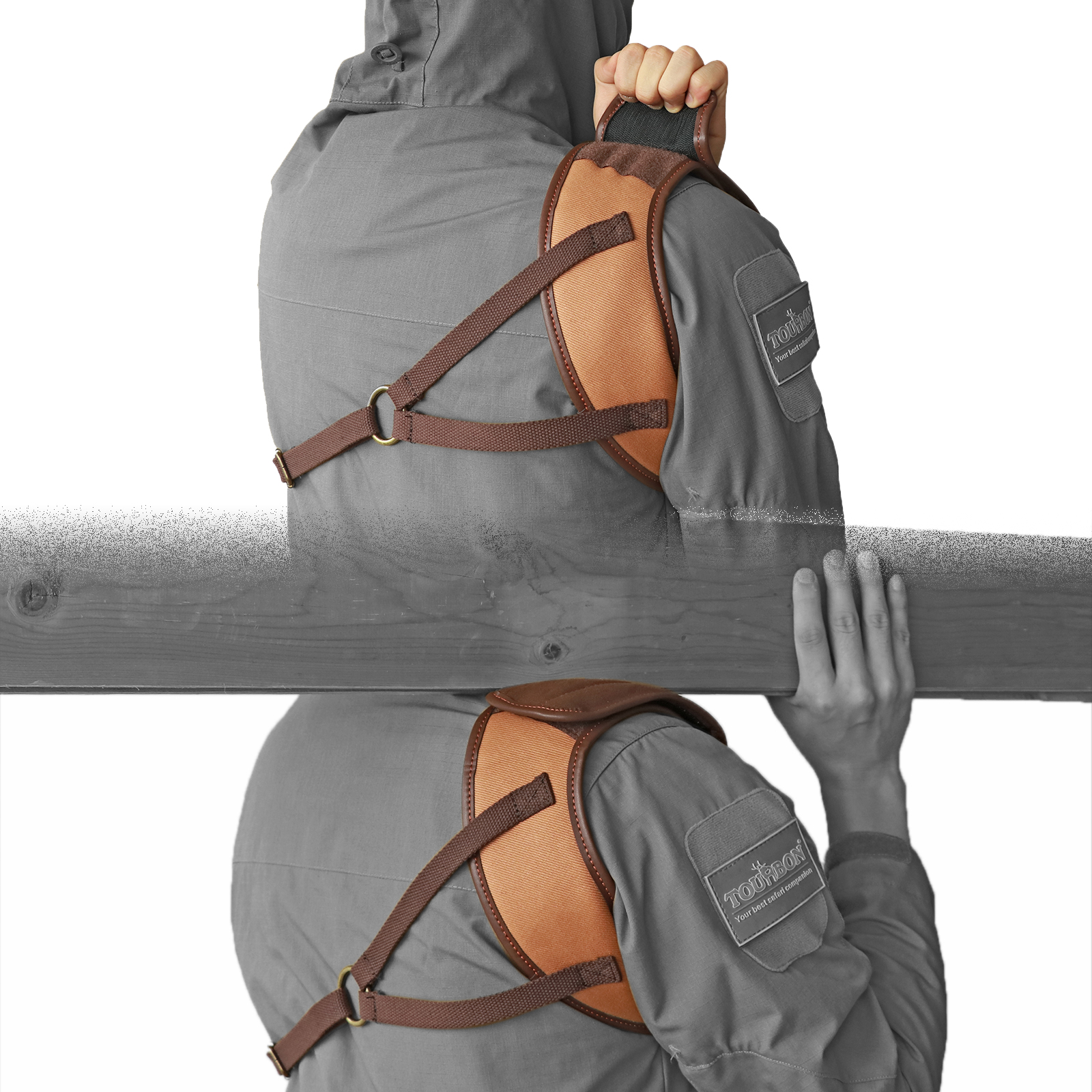 Tourbon Canvas Leather Shoulder Recoil Pad Adjustable For Shooting