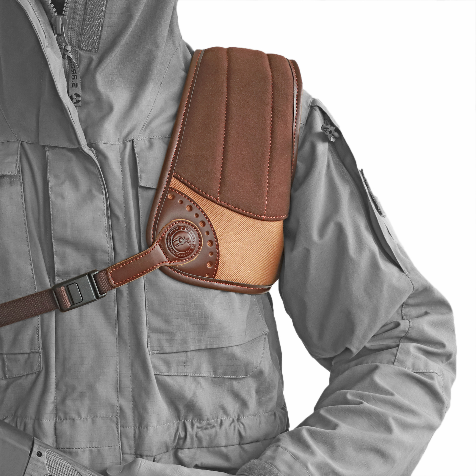 Tourbon Canvas Leather Shoulder Recoil Pad Adjustable For Shooting