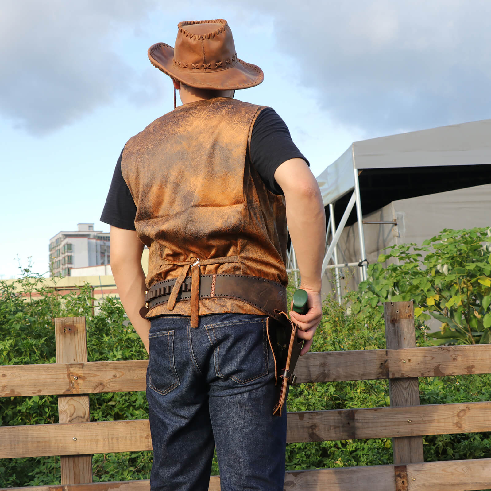 TOURBON Leather Holster Adjustable Shell Belt