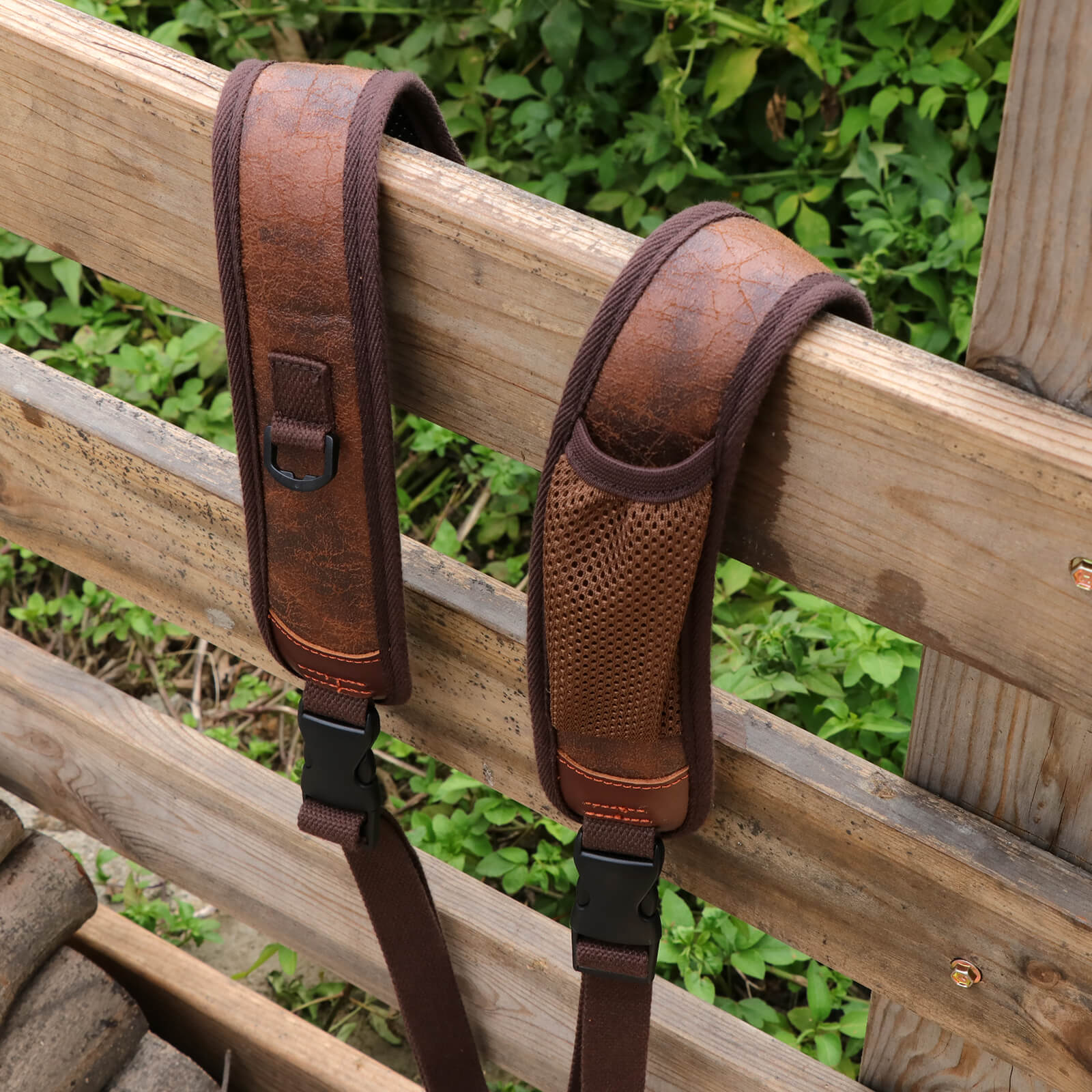 TOURBON PU Leather Double Shoulder Strap with Pocket Knife Pouch